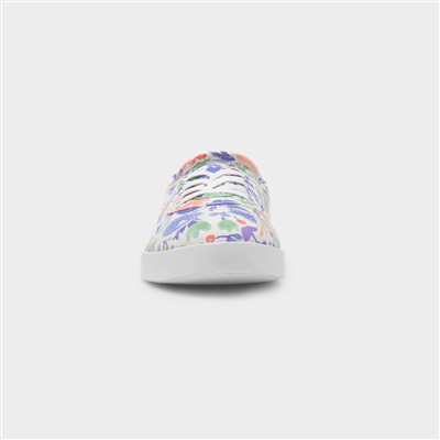 Womens Multi Floral Slip On Canvas Shoe