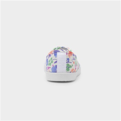 Womens Multi Floral Slip On Canvas Shoe