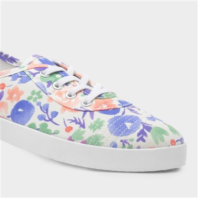 Womens Multi Floral Slip On Canvas Shoe