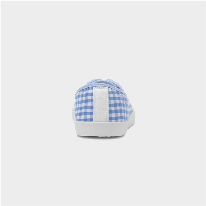 Womens Blue & White Slip On Canvas Shoes