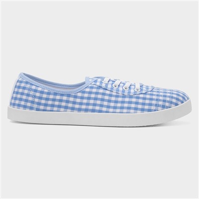 Womens Blue & White Slip On Canvas Shoes