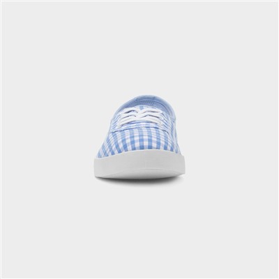 Womens Blue & White Slip On Canvas Shoes