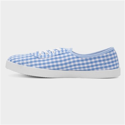 Womens Blue & White Slip On Canvas Shoes