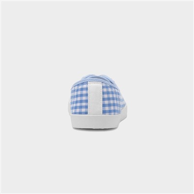 Womens Blue & White Slip On Canvas Shoes