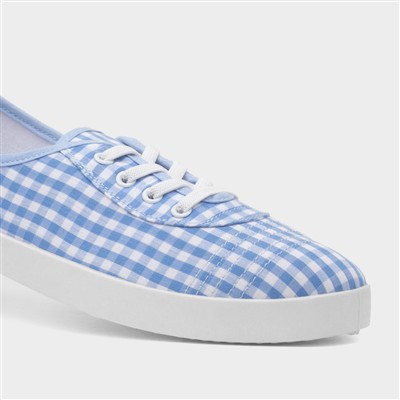 Womens Blue & White Slip On Canvas Shoes
