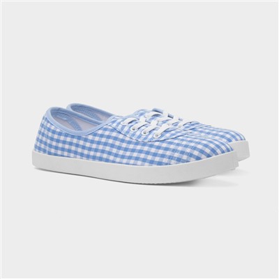 Womens Blue & White Slip On Canvas Shoes