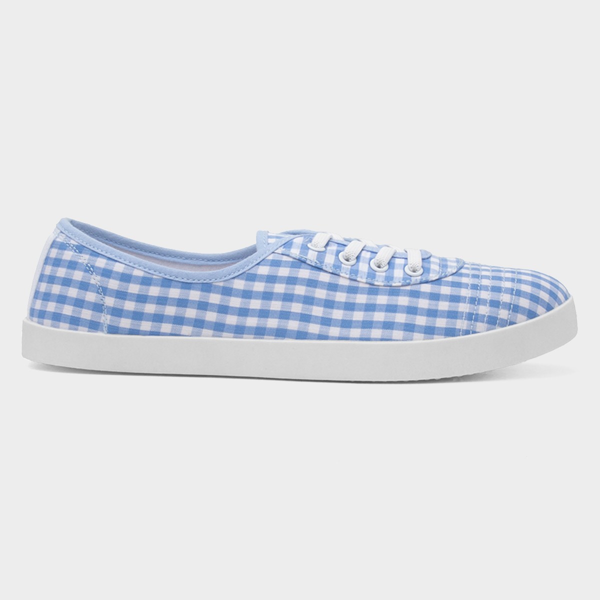 Womens Blue & White Slip On Canvas Shoes