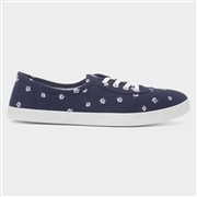 Lilley Womens Navy Daisy Print Canvas Shoe (Click For Details)