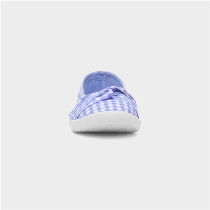 Womens Blue & White Slip On Canvas Shoe