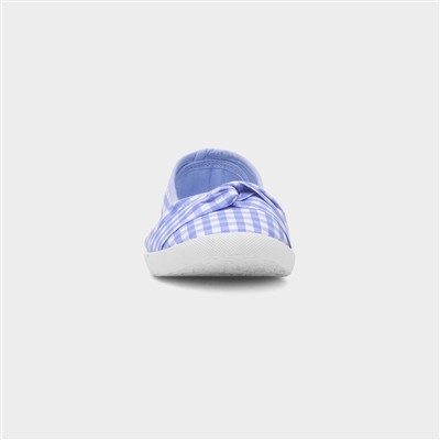 Womens Blue & White Slip On Canvas Shoe