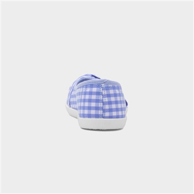 Womens Blue & White Slip On Canvas Shoe