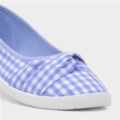 Womens Blue & White Slip On Canvas Shoe