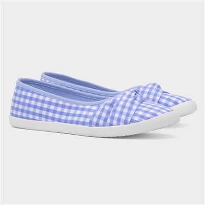 Womens Blue & White Slip On Canvas Shoe