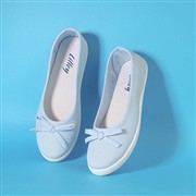 Lilley Womens Blue Slip On Ballerina Canvas Shoe (Click For Details)