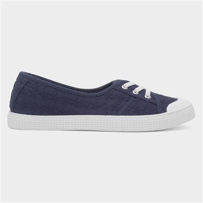 Womens Navy Floral Canvas