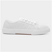 Lilley Womens White Lace Up Casual Canvas Shoes (Click For Details)