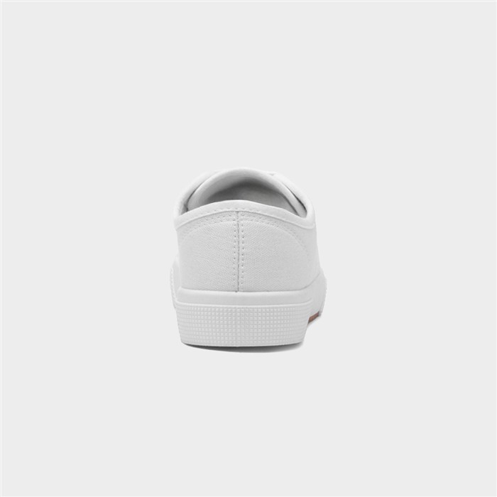 Womens White Lace Up Casual Canvas Shoes