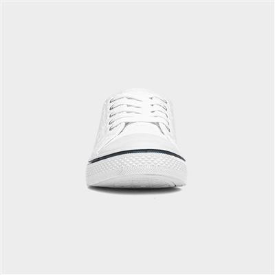 Meru Womens White Floral Canvas Shoe