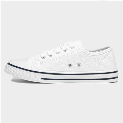 Meru Womens White Floral Canvas Shoe