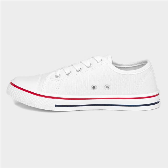 Red Fish Meru Womens White Lace Up Canvas Pump16691 Shoe Zone