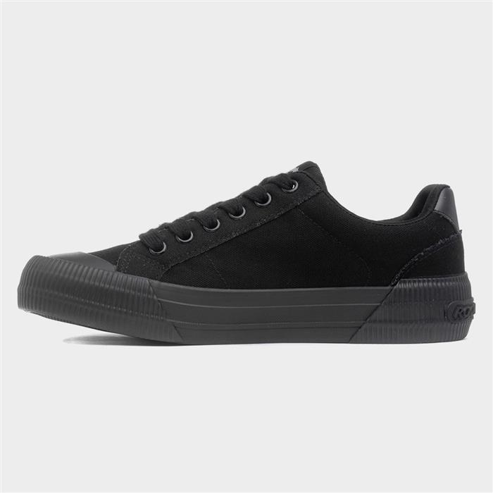 Cheery Womens Black Lace Up Canvas Shoe