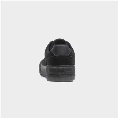 Cheery Womens Black Lace Up Canvas Shoe