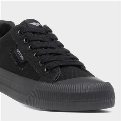 Cheery Womens Black Lace Up Canvas Shoe