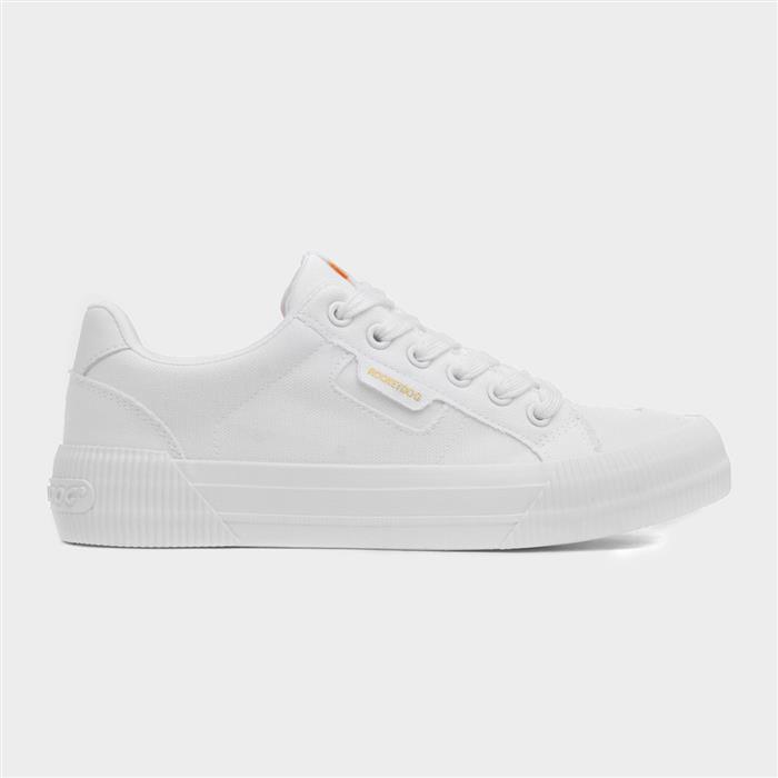 Cheery Womens White Lace Up Canvas Shoe