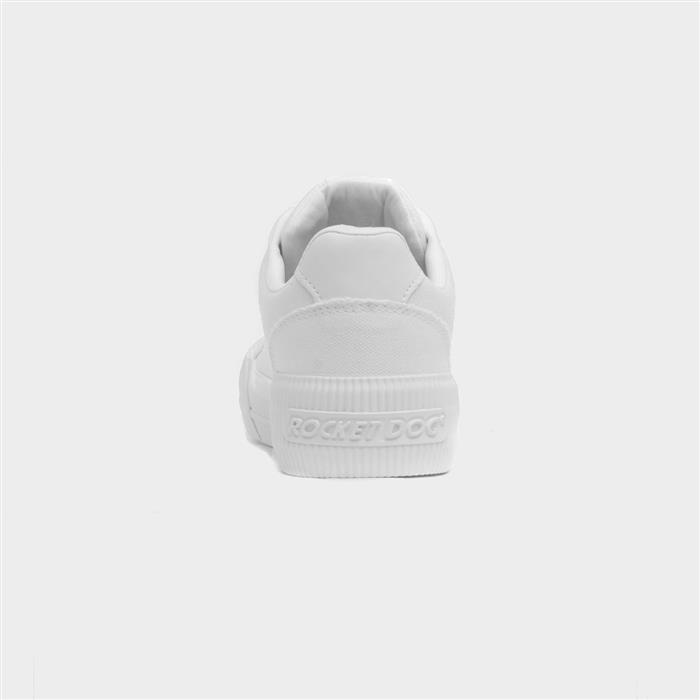 Cheery Womens White Lace Up Canvas Shoe