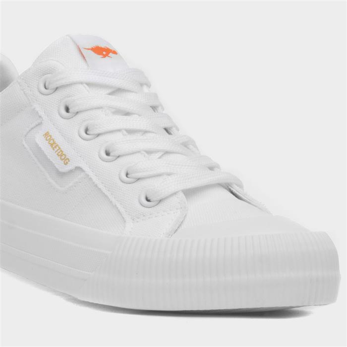 Cheery Womens White Lace Up Canvas Shoe