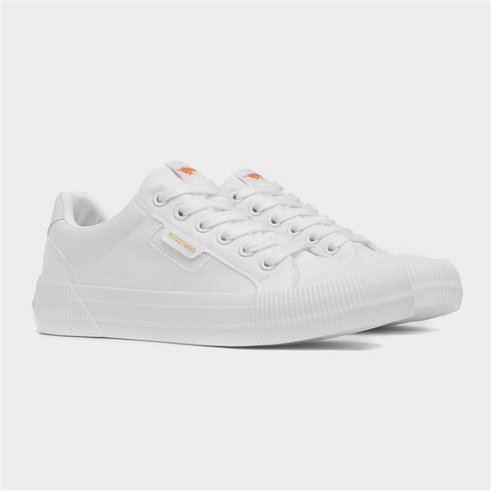 Cheery Womens White Lace Up Canvas Shoe