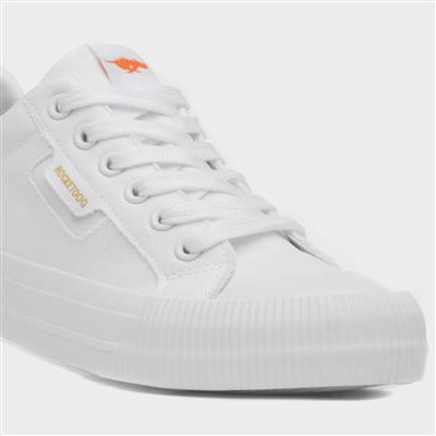 Cheery Womens White Lace Up Canvas Shoe