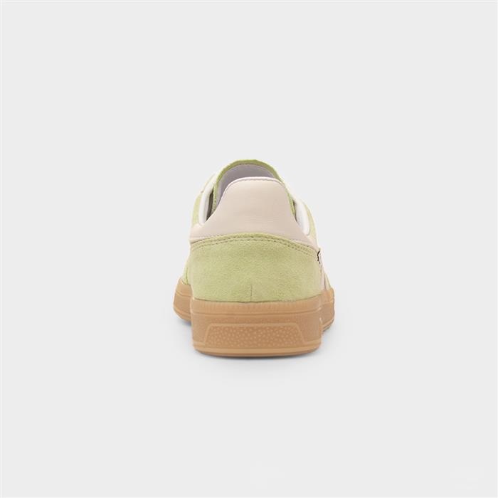 Womens Green Lace Up Casual Suede Shoe