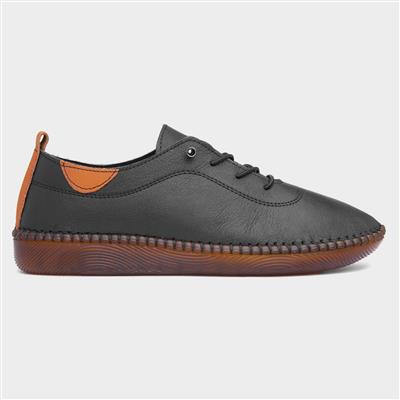 St Vincent Womens Black Leather Shoe