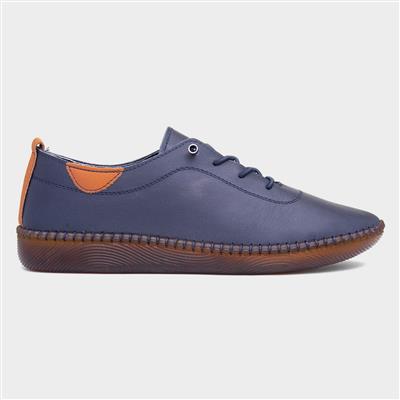 St Vincent Womens Navy Leather Shoe