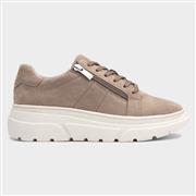 Caprice Nubuck Womens Brown Leather Canvas Shoe (Click For Details)