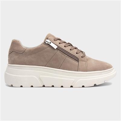 Nubuck Womens Brown Leather Canvas Shoe