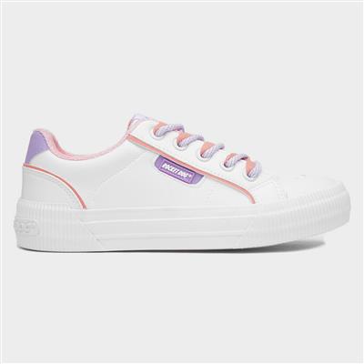 Cheery Eighties Womens White Canvas