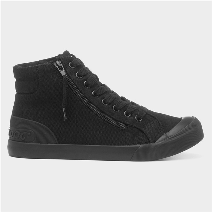 Rocket Dog Women's Black Jazzin Hi Zip Canvas Size 5