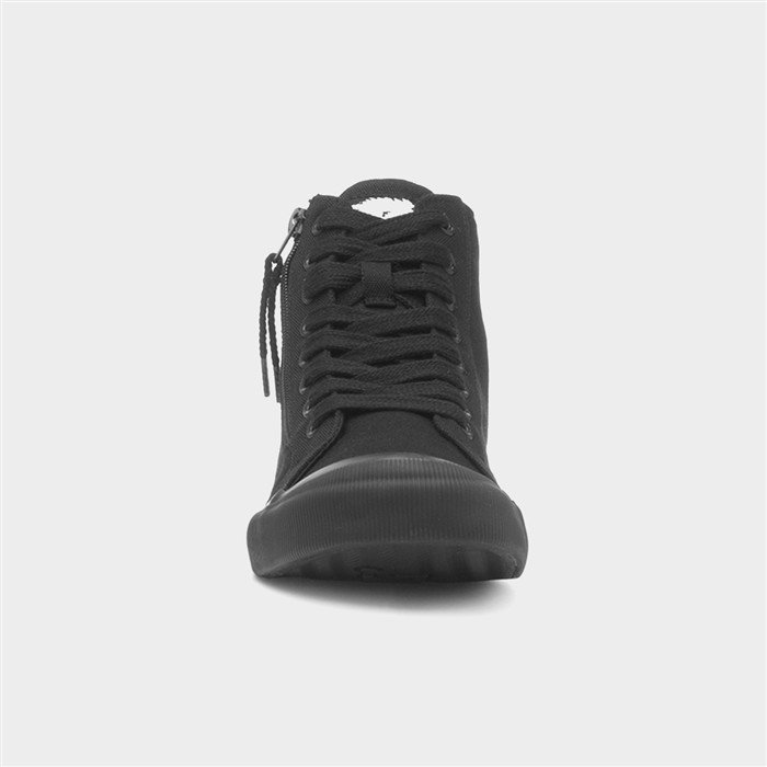 Jazzin Hi Womens Black Zip Canvas