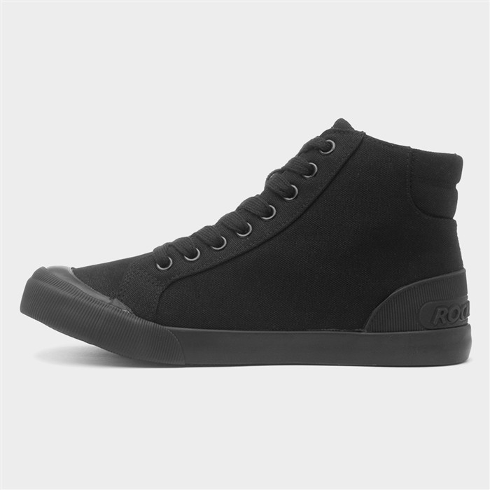 Jazzin Hi Womens Black Zip Canvas