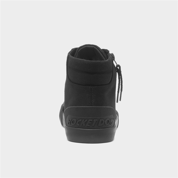 Jazzin Hi Womens Black Zip Canvas