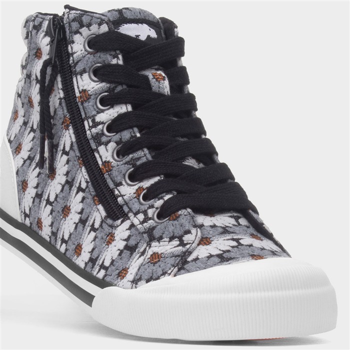 Jazzin Hi Ryde Womens Grey Zip Canvas