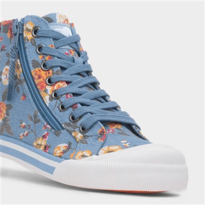 Jazzin Hi Romeo Womens Blue Canvas Shoe