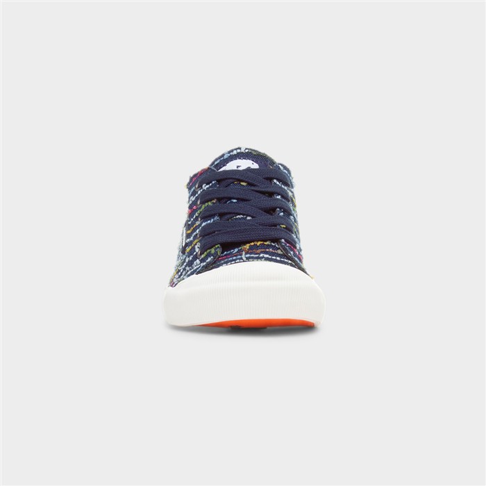 Jazzin Radio Womens Blue Lace Up Canvas