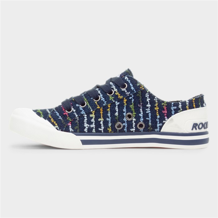 Jazzin Radio Womens Blue Lace Up Canvas