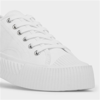 Jayne III Womens White Lace Up Canvas