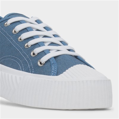 Jayne III Womens Blue Denim Lace Up Canvas