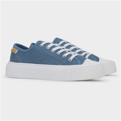 Jayne III Womens Blue Denim Lace Up Canvas