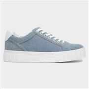 Marco Tozzi Womens Blue Denim Canvas Shoe (Click For Details)